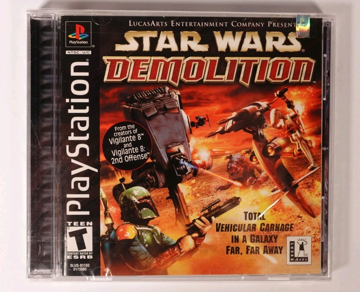 2000 Star Wars Demolition Playstation 1 1st Print New Sealed BLACK LABEL Y-FOLD