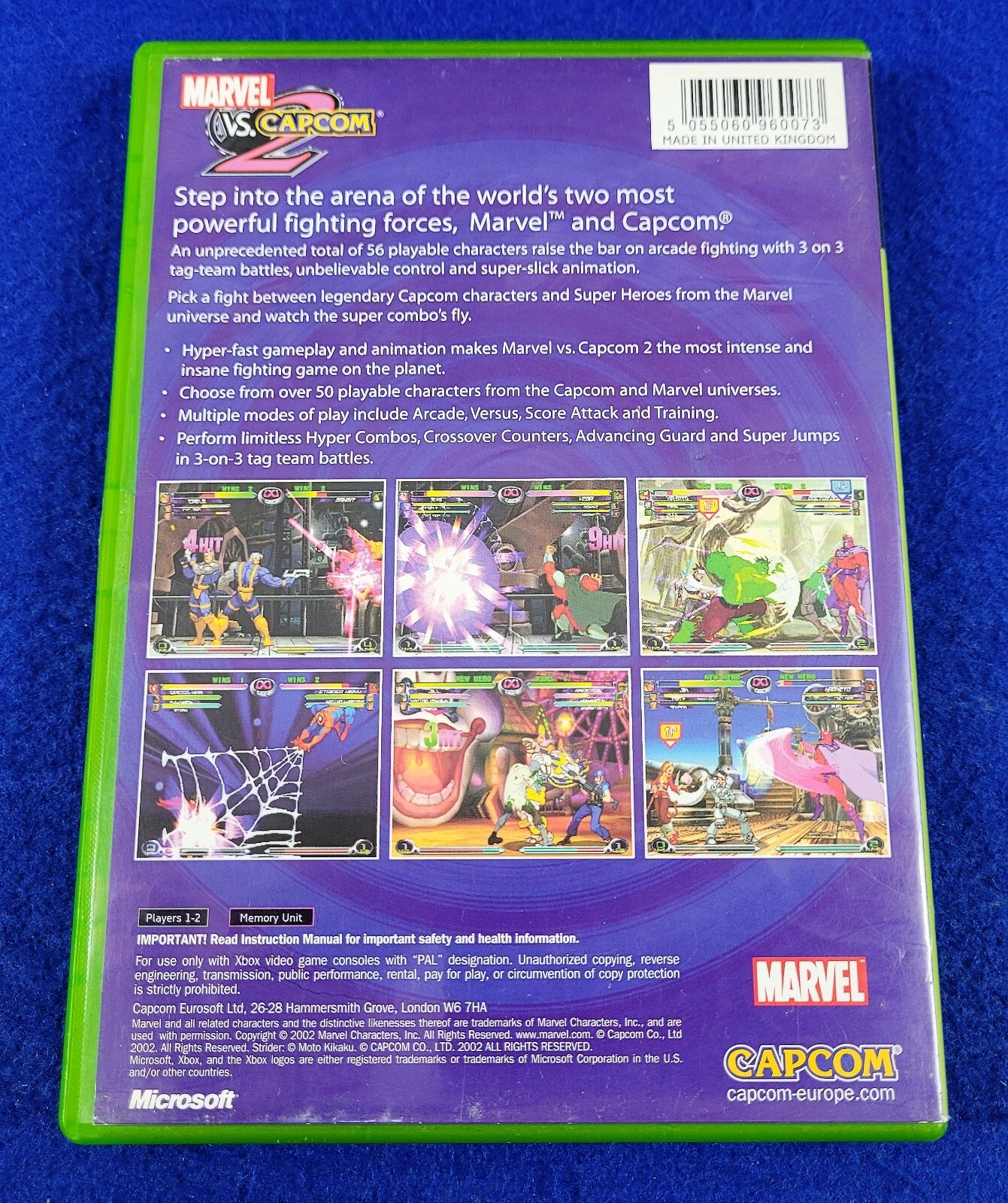 xbox MARVEL vs CAPCOM 2 Game Microsoft PAL UK VERSION