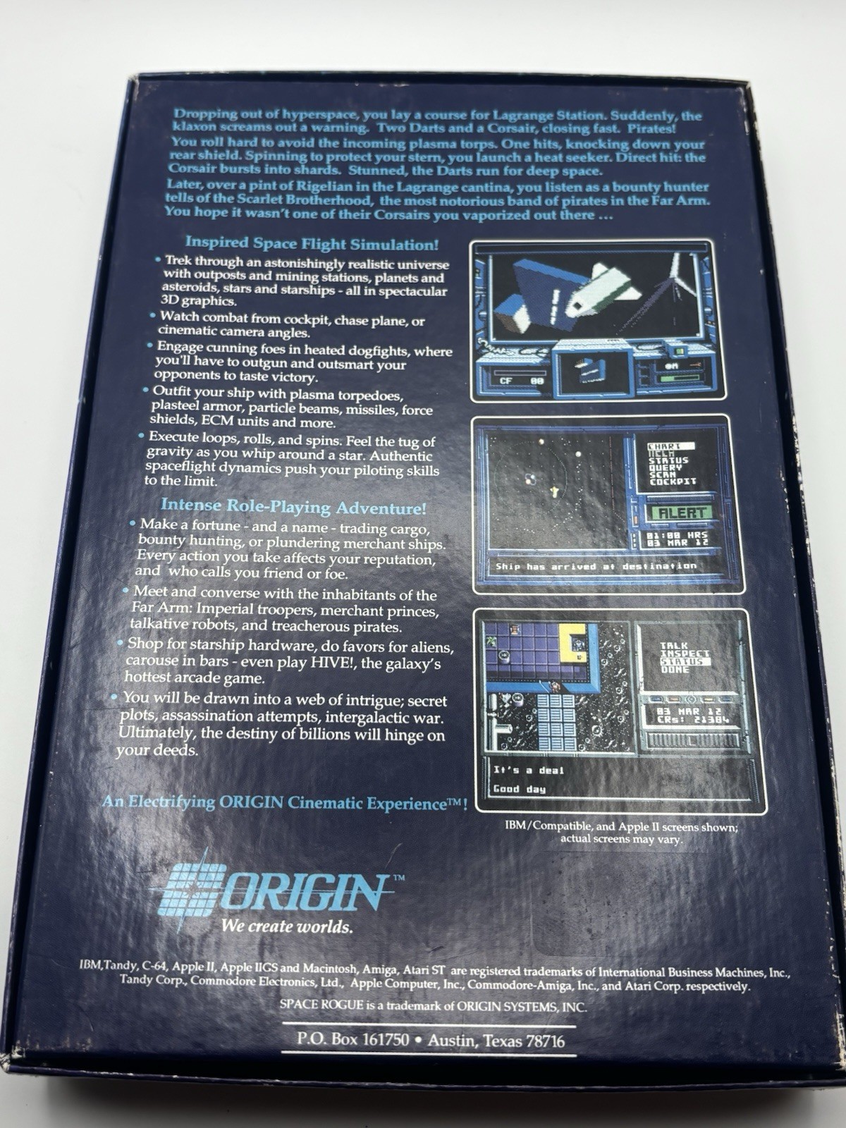 Space Rogue Paul Neurath (Origin Software, 1989, Apple II) TESTED WORKS CIB