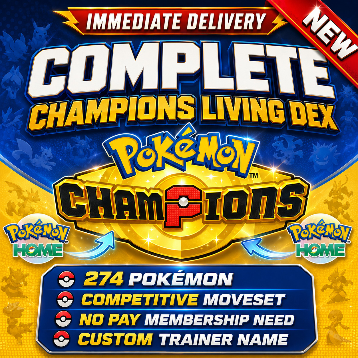 Pokemon CHAMPIONS Complete Bundle for HOME Shiny Living Dex Competitive Pokedex