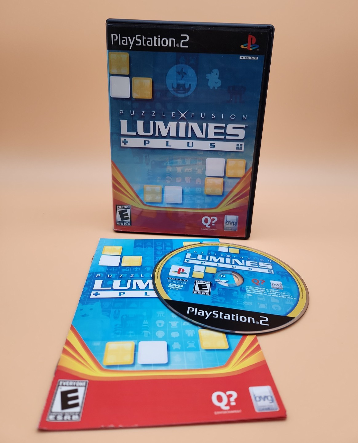 Lumines Plus (PlayStation 2, 2007) PS2 Complete Puzzle Game Manual Case TESTED