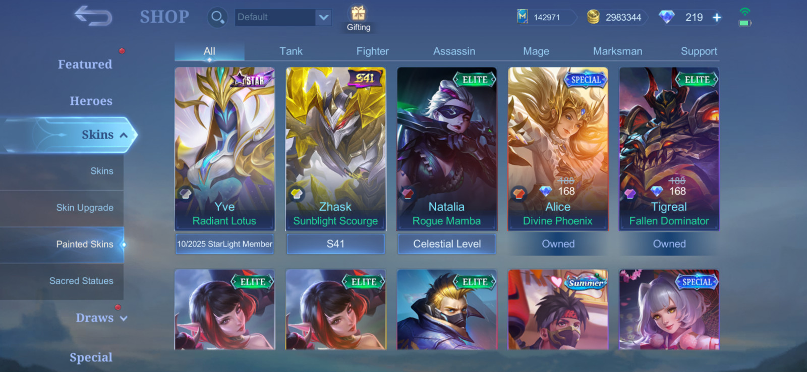Mobile Legends Bang Bang US (MLBB) Top 10 World/Universal Collector Account