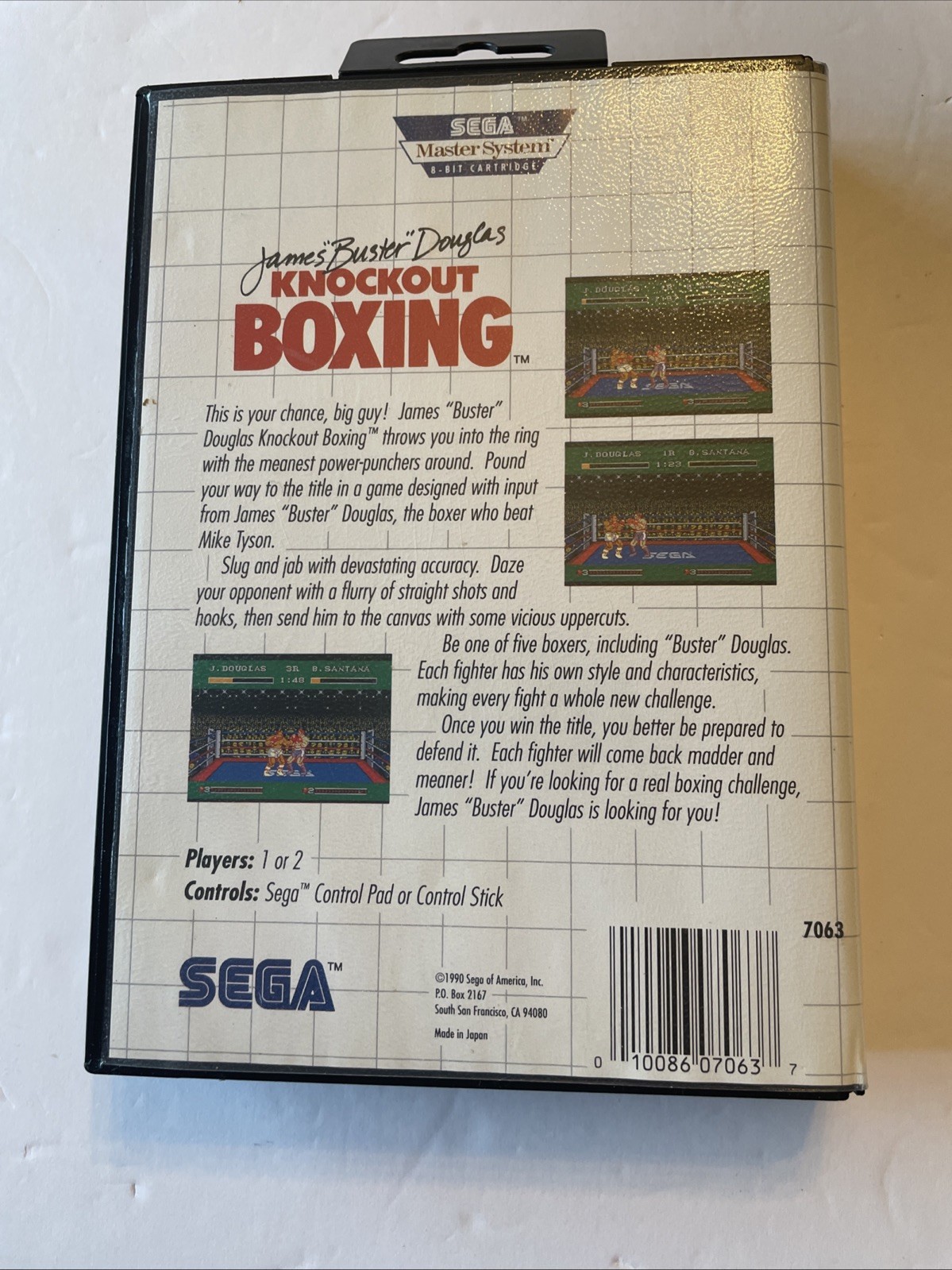 James “Buster” Douglas Knockout Boxing (Sega Master, 1990) Game In Box – Tested