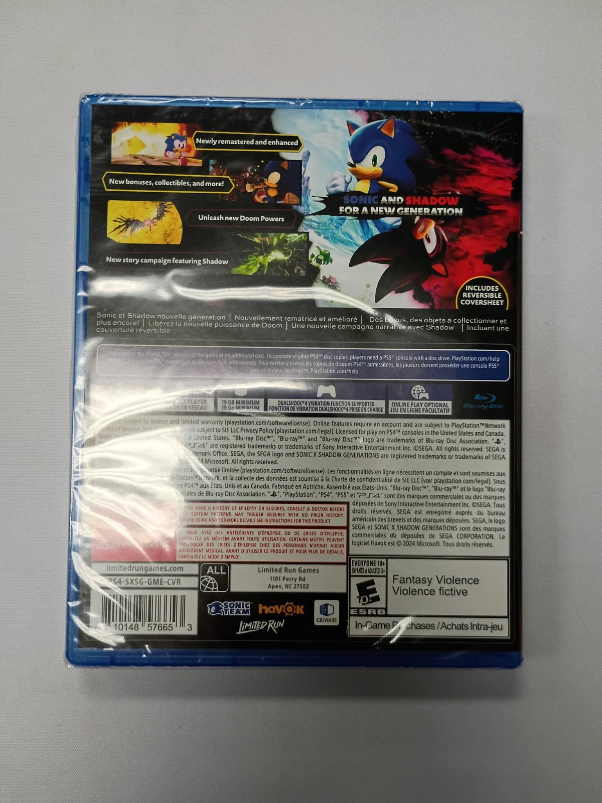 Sonic X Shadow Generations Day One Edition PS4 LRG Brand New Sealed