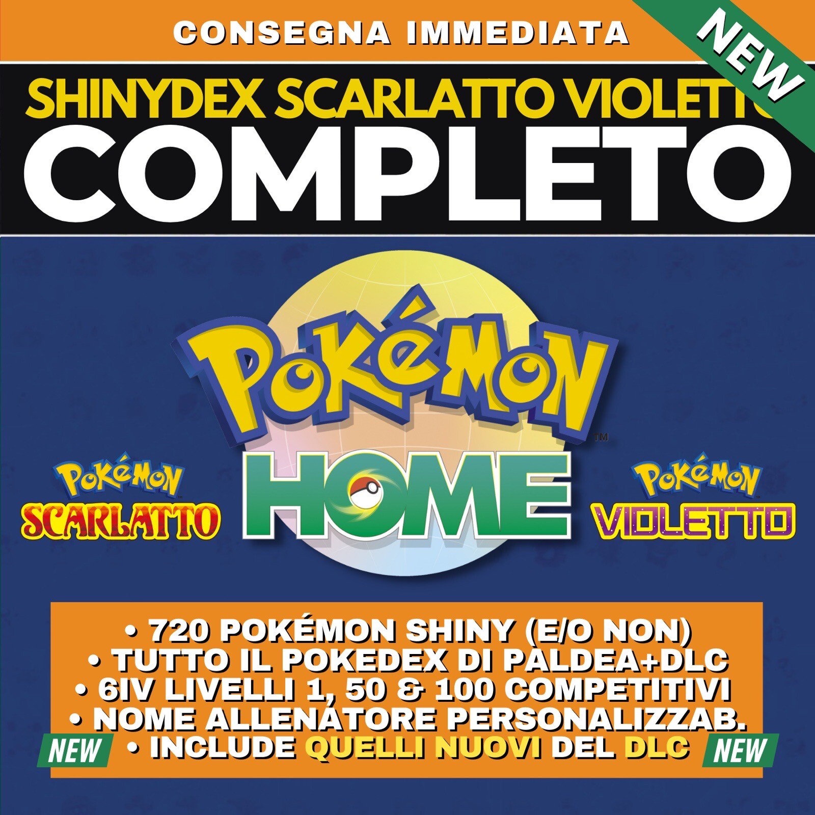 Pokémon HOME Shiny Living Dex Scarlatto Violetto Pokedex completo Tutti Paldea