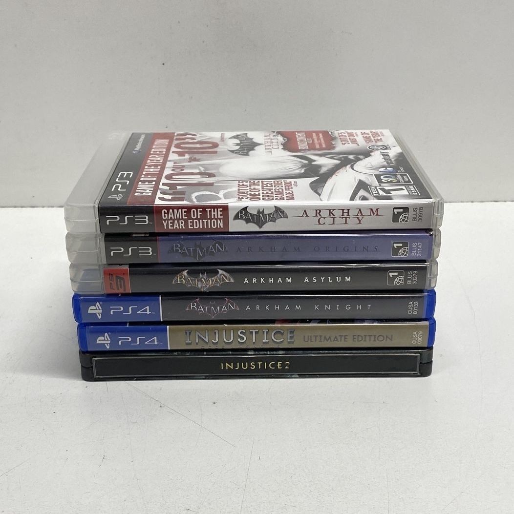 Batman Arkham Asylum City Origins Knight Injustice 6 PS3 PS4 Game Lot