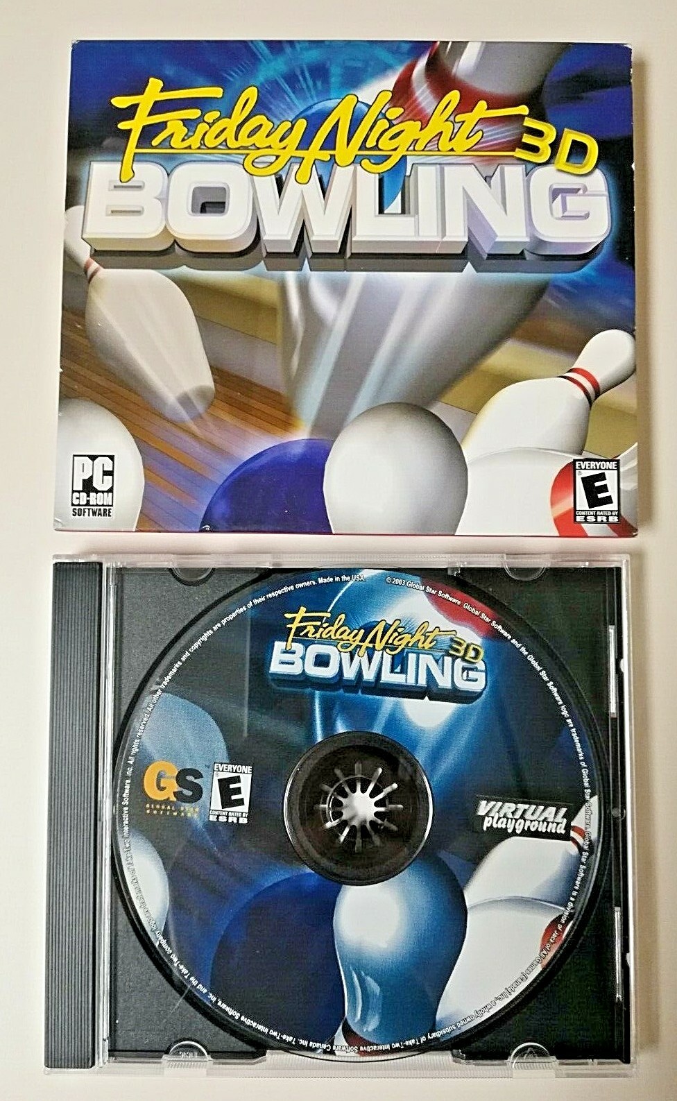Friday Night 3D Bowling Vintage 2003 PC Game Global Star Software w/ Slip Cover