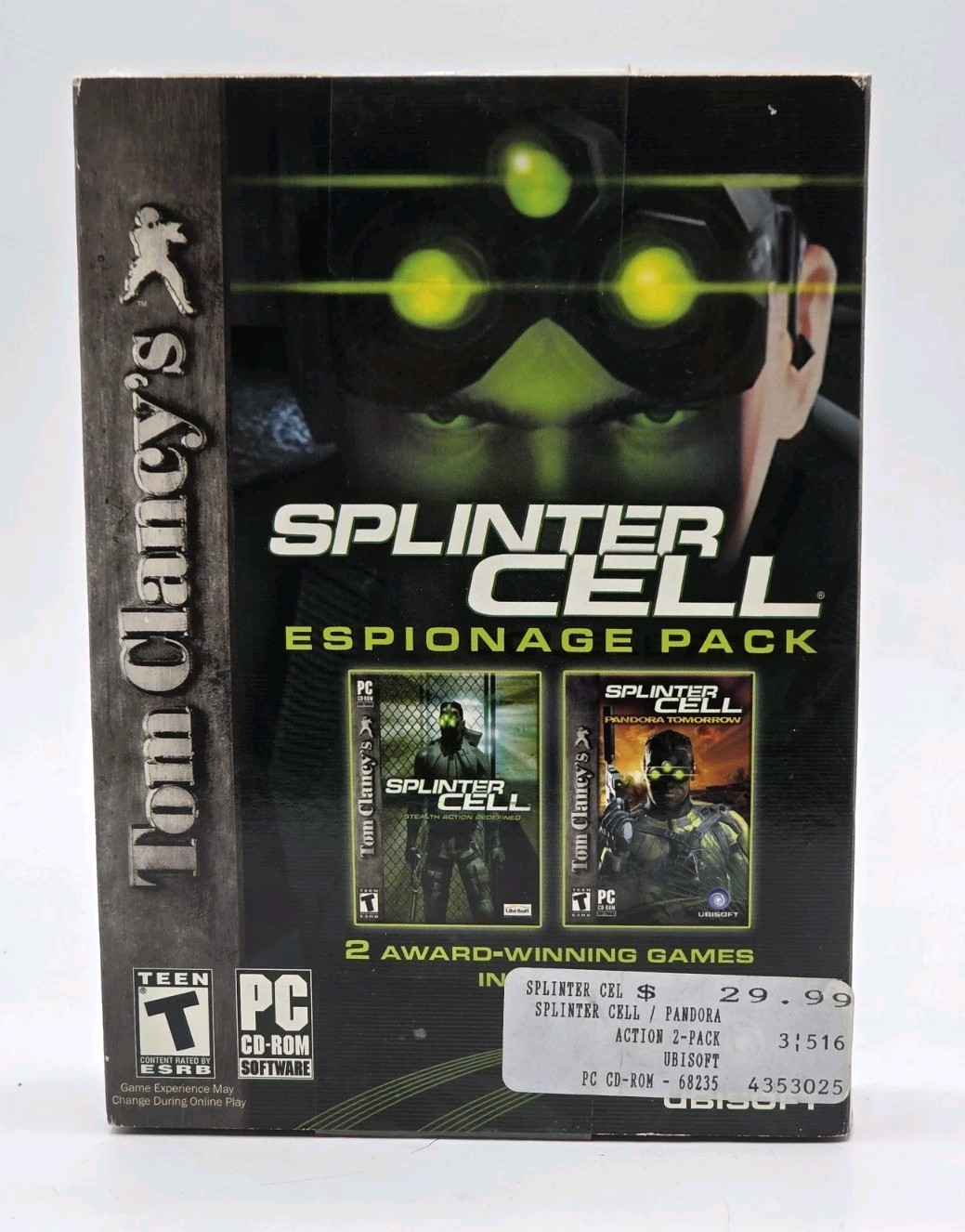 Tom Clancy’s Splinter Cell: Espionage Pack PC New Sealed Pandora Tomorrow