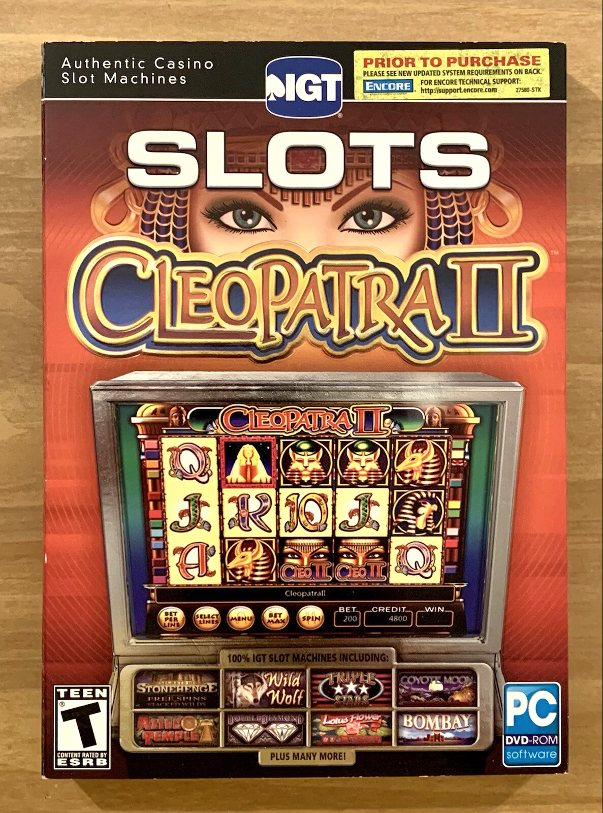 CD-ROM ~ Slots – Cleopatra II ~ Teen ~ IGT ~ 1 Player ~ 2012 ~ !L🎰🎰K!
