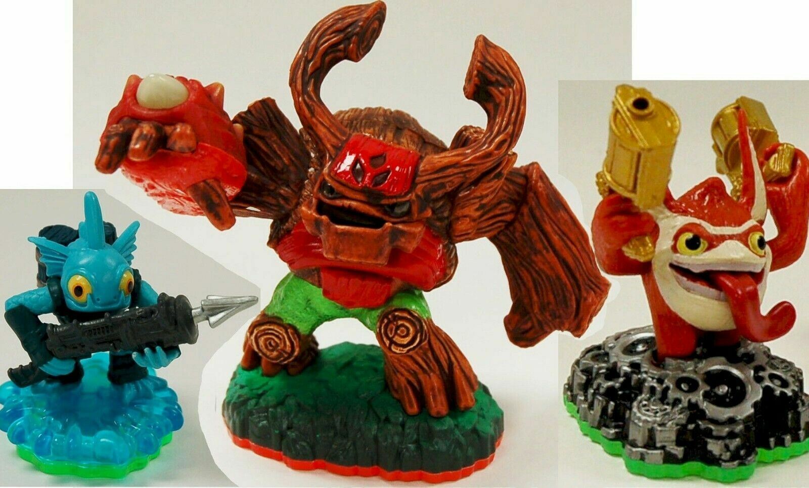 3 NEW Skylanders Giants Figure Lot TREE REX Gill Grunt TRIGGER HAPPY wii-u PS4