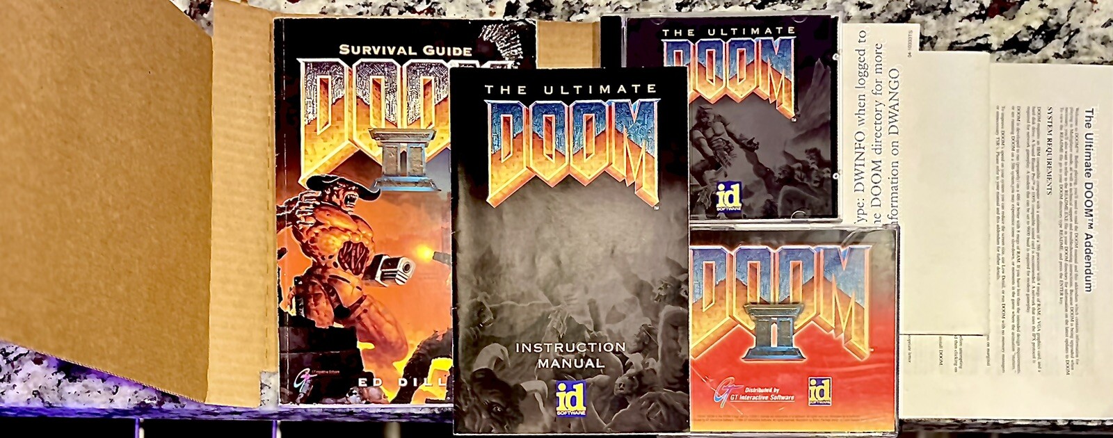 The Ultimate Doom Vintage Big Box WIN PC CD-ROM + Doom II Retro Video Game CIB