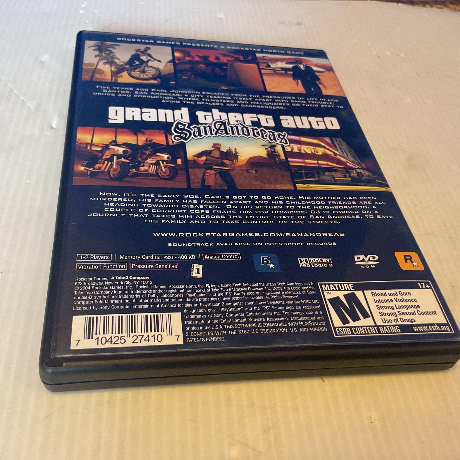 Grand Theft Auto: San Andreas Sony PlayStation 2 PS2 Complete with Map + Poster