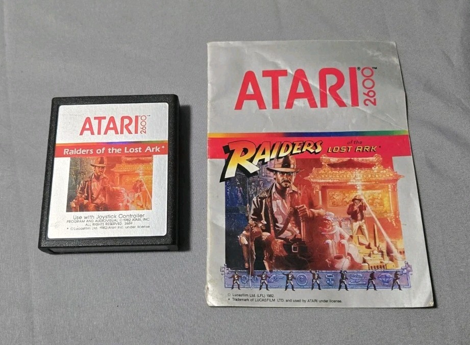 Rare Raiders of the Lost Ark (Atari 2600, 1982) Game Cartridge With Manual OOP