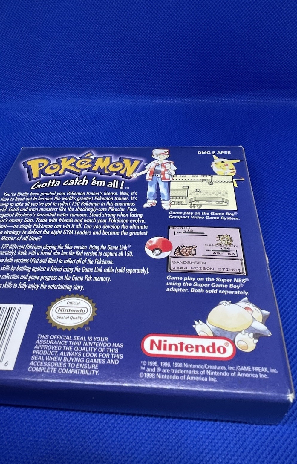 Pokemon Blue Version Complete Box Nintendo GameBoy Authentic CIB