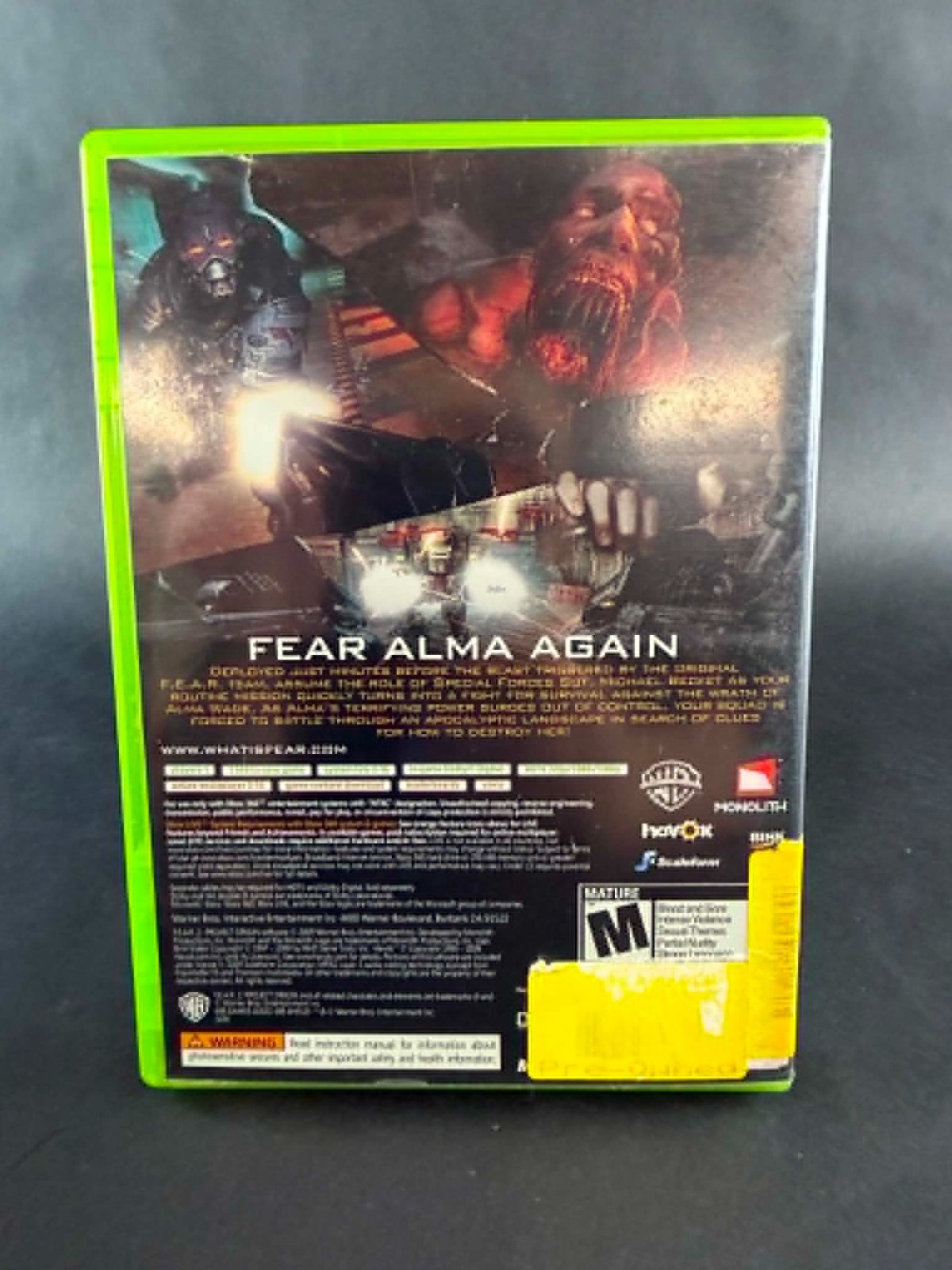 Microsoft Xbox 360-F.E.A.R. 2: Project Origin Complete CIB-Complete