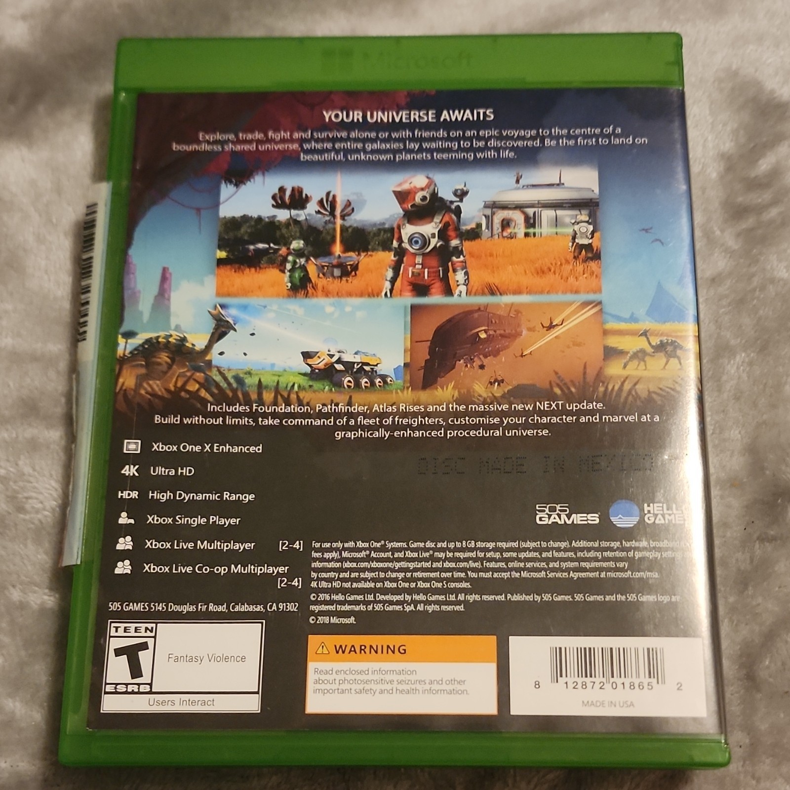 505 Games No Man’s Sky Microsoft Xbox One 2018 NTSC-U/C