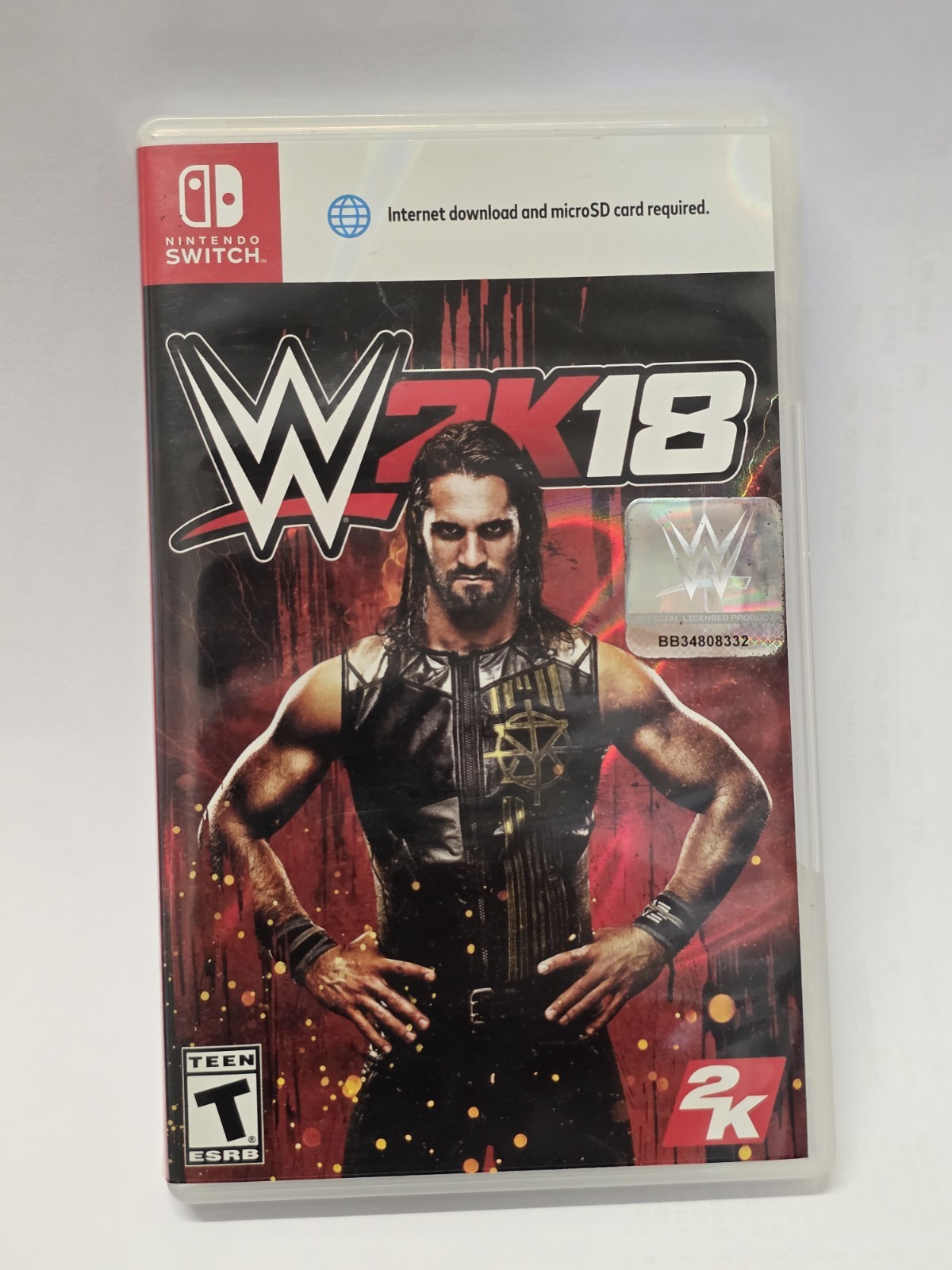 WWE 2K18 Nintendo Switch Game w/ Case 2K Wrestling Seth Rollins Cover