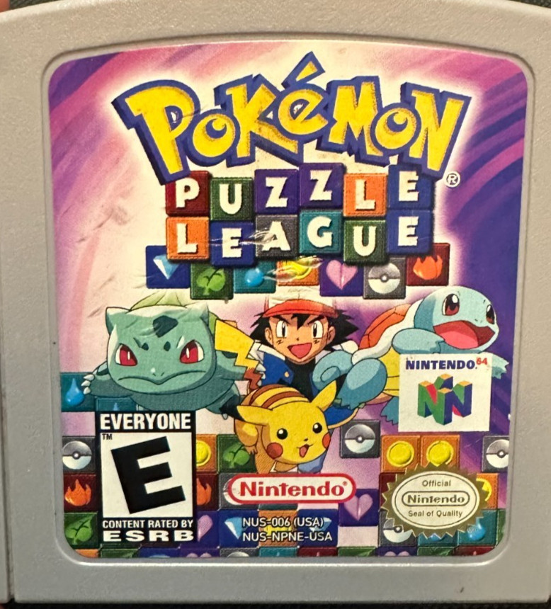 Pokemon Puzzle League N64 NUS-006 (Nintendo 64, 1997) Game Cartridge