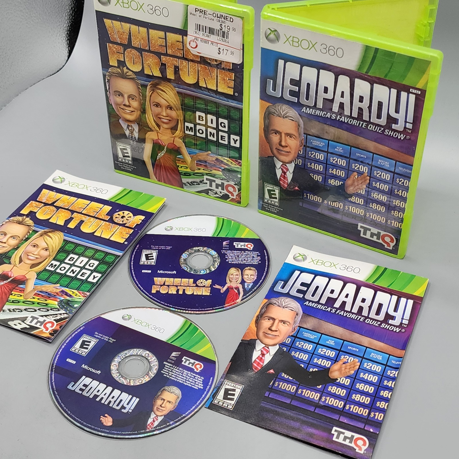 Xbox 360 Game Lot: Jeopardy + Wheel of Fortune (Microsoft) Complete / Tested