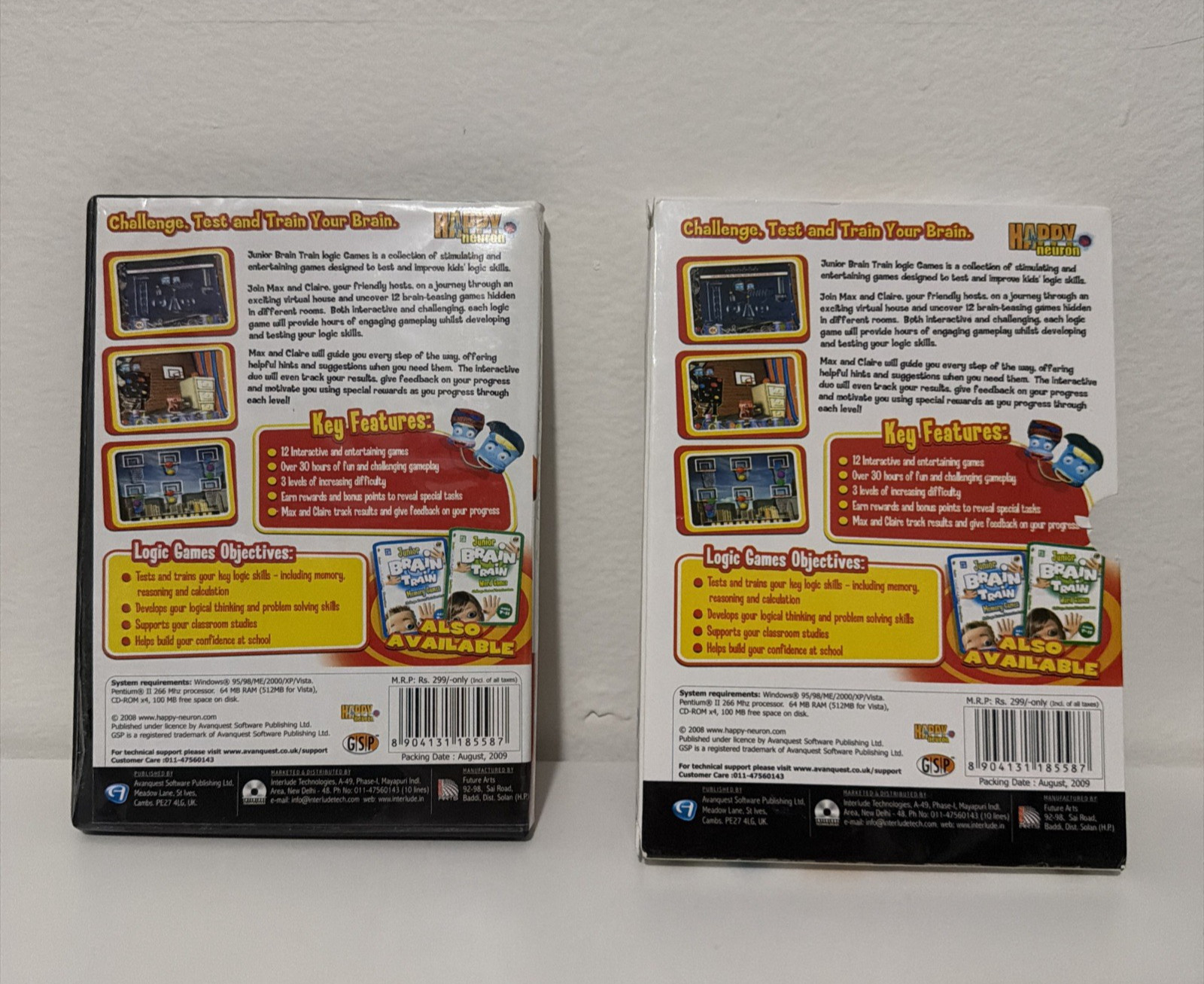 Junior Brain Train (2008) – Logic Games, Ages 7-11 PC Software Complete [Tested]