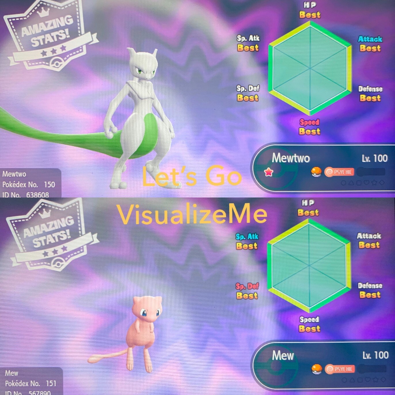 Pokemon Let’s Go Pikachu & Eevee – Event Mew & Shiny Mewtwo 6IV/Max/AV – FAST
