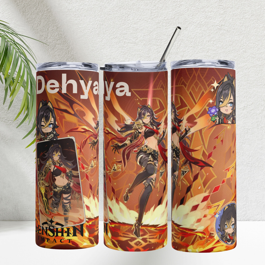 Genshin Impact Dehya Tumbler 20 oz Cute Kawaii Gaming Manga Gift