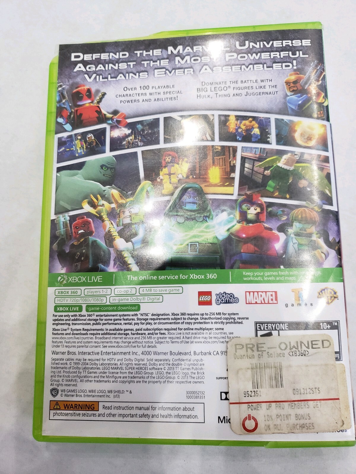 LEGO Marvel Super Heroes (Microsoft Xbox 360, 2013) Free FAST SHIPPING