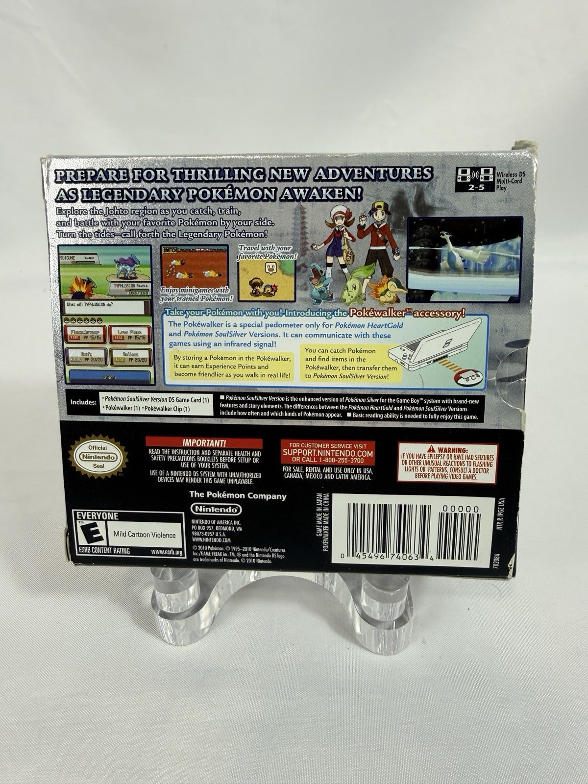 Pokemon SoulSilver Version DS Complete Big Box With Pokewalker Authentic Tested!