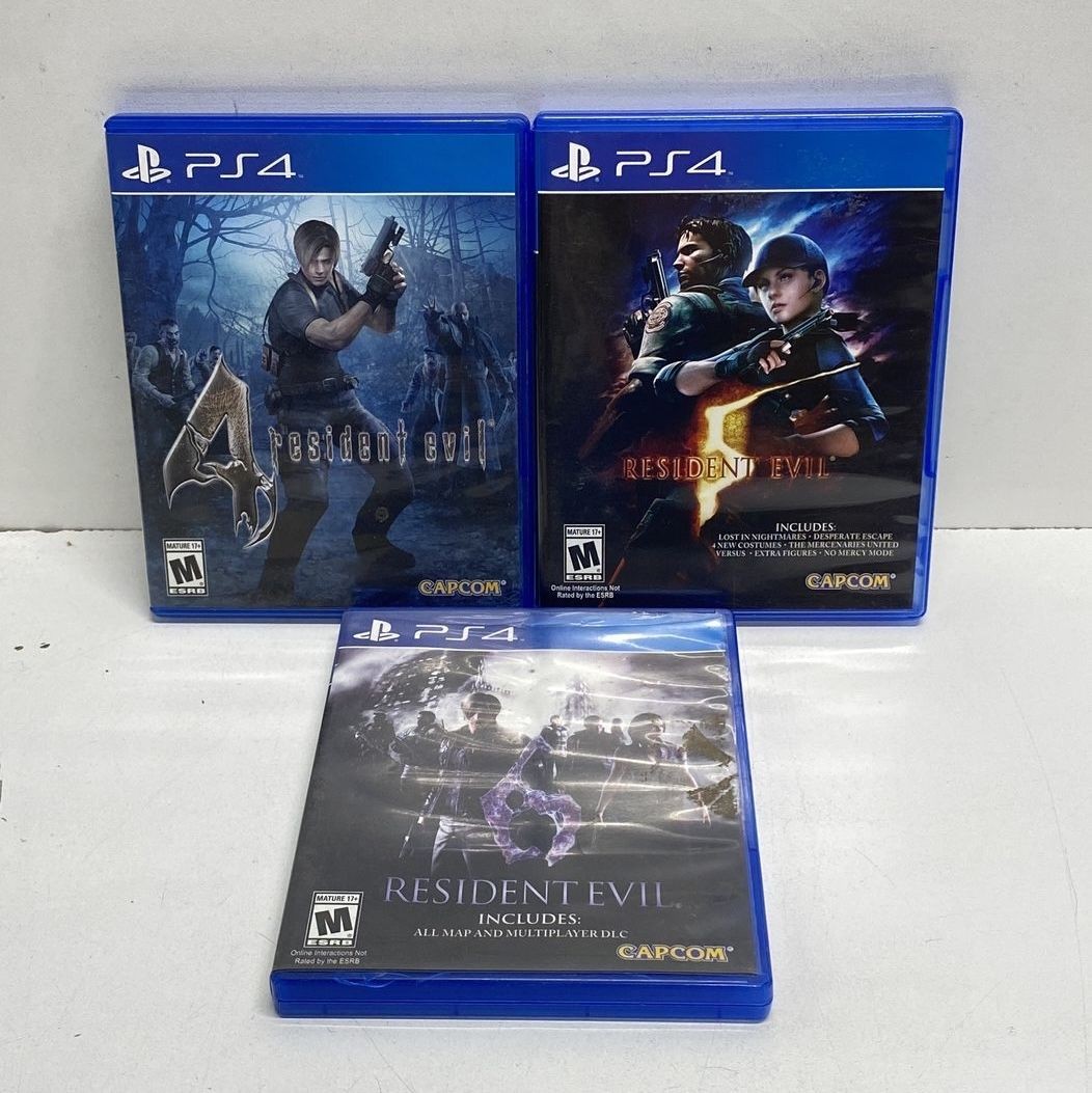 Resident Evil 4 5 6 Capcom PlayStation 4 PS4 Game Lot 3 Games