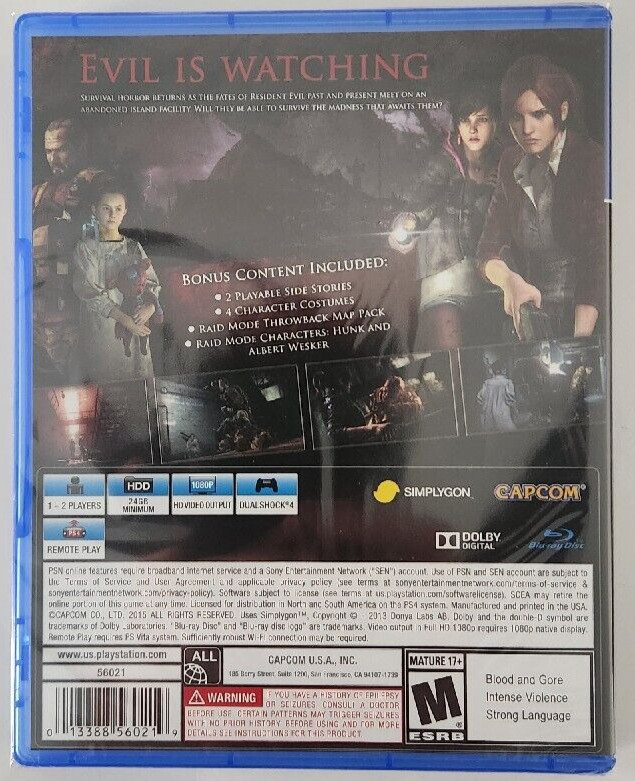 Resident Evil Revelations 2 PS4 Brand New Game (Multiplayer, 2015 Horror)