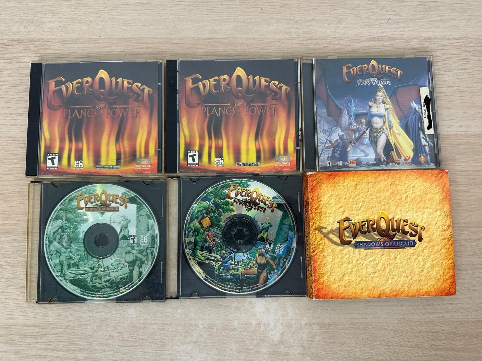 Everquest: 6 PC Game Lot: Untested: Shadows Luclin, Scars Velious, Planes Power
