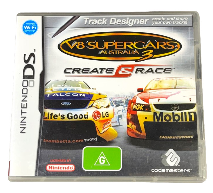 V8 Supercars Australia 3 Create & Race Nintendo DS 2DS 3DS Game *Complete*