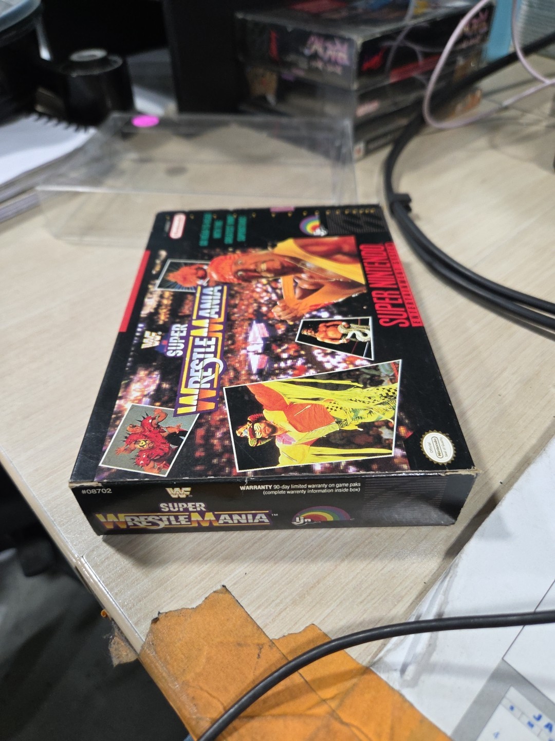 WWF Super Wrestlemania (SNES, 1992) Game And Box