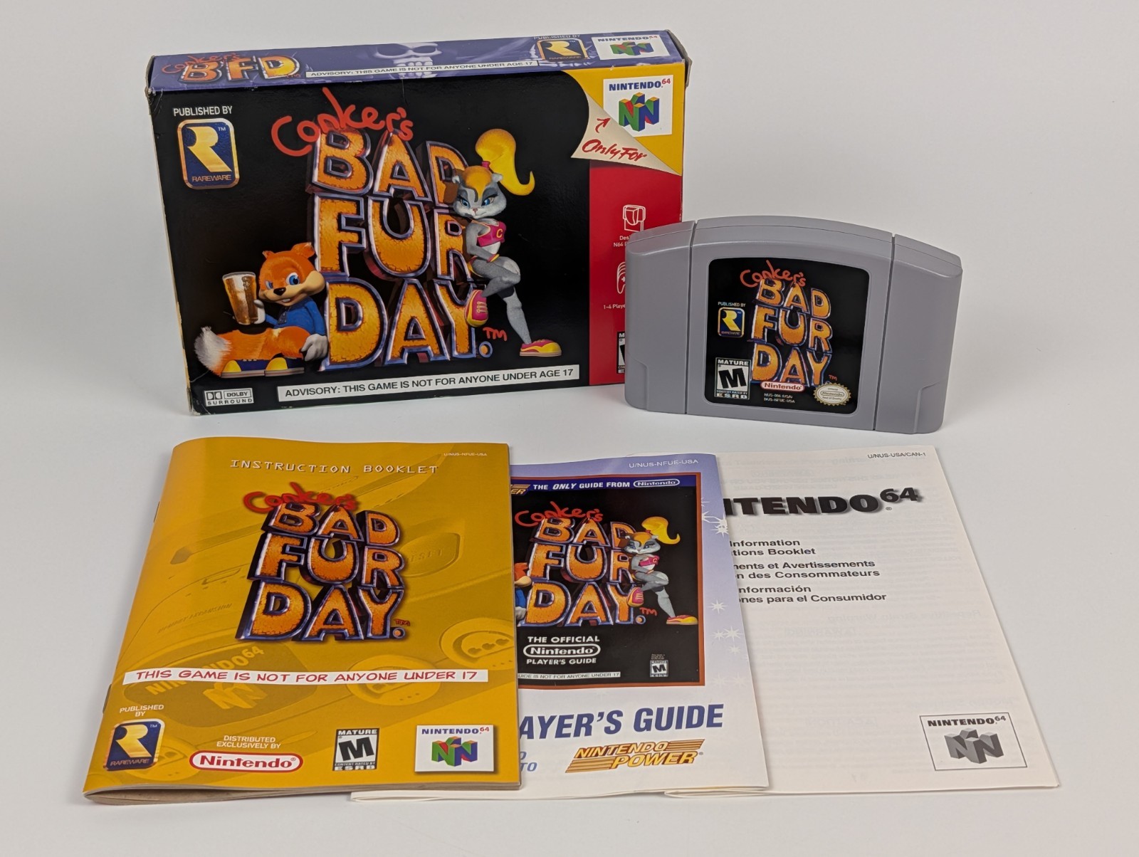 Conkers Bad Fur Day (Nintendo 64 N64)➡️CIB – AUTHENTIC – Tested🔥CLEAN COPY