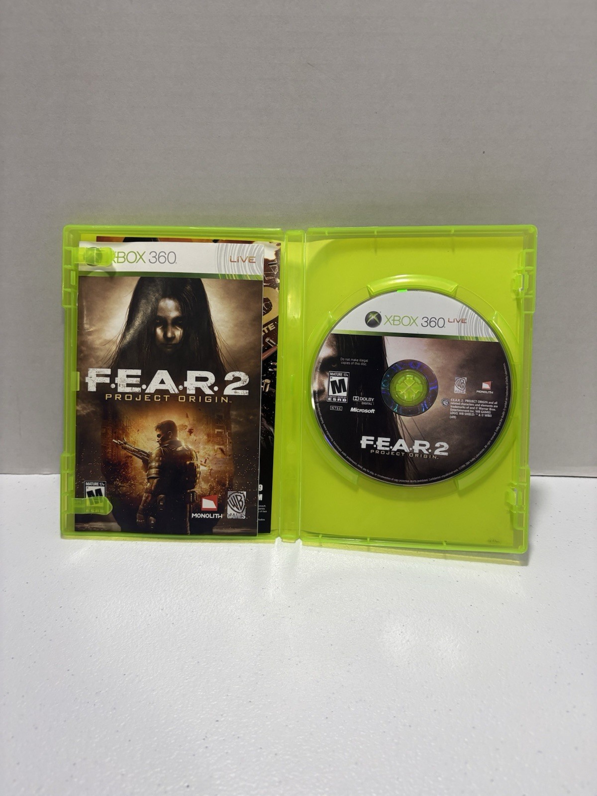 F.E.A.R. 2: Project Origin (Microsoft Xbox 360, 2009) Complete CIB Tested