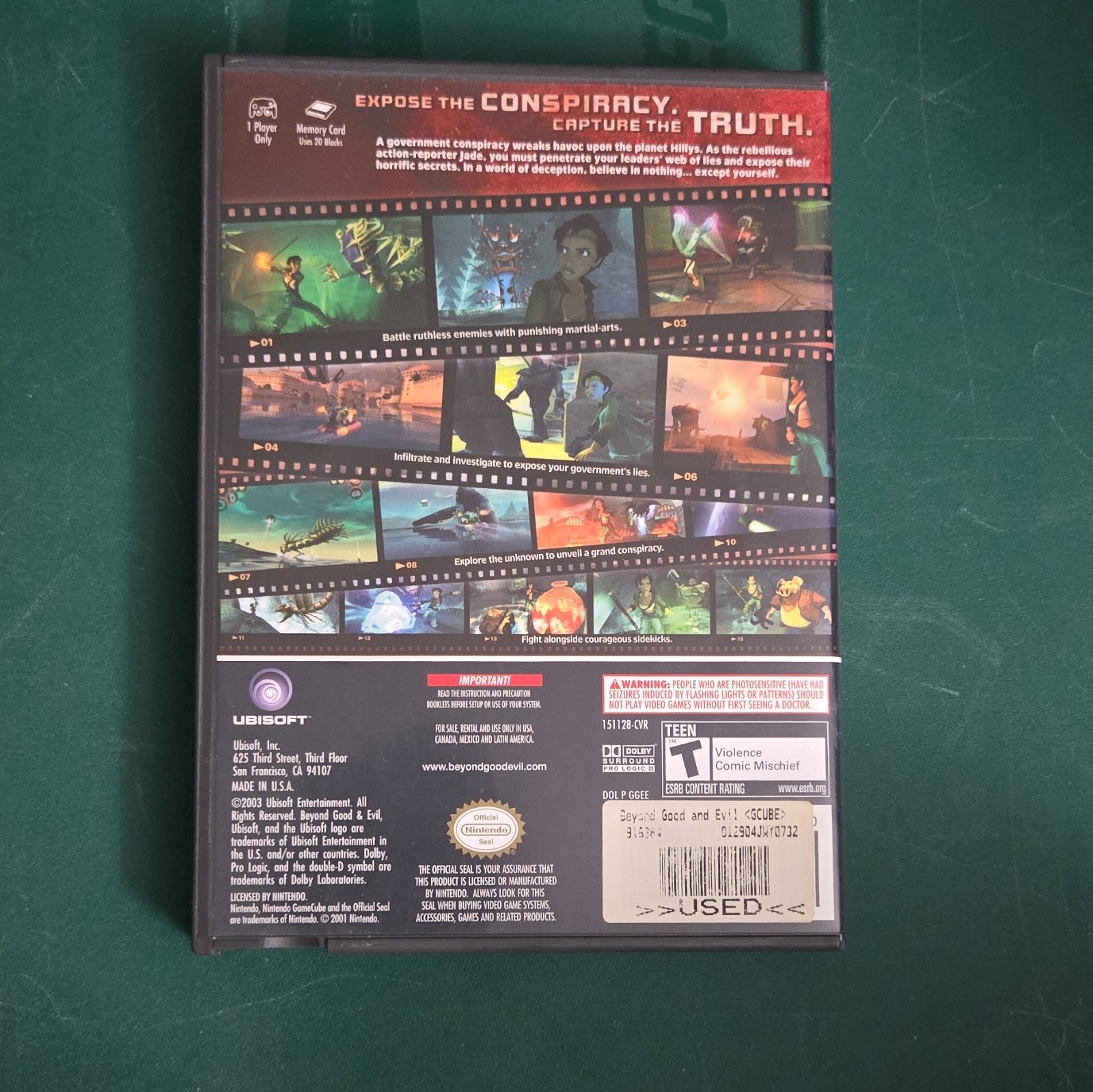 Ubisoft Beyond Good & Evil Nintendo GameCube w/ Manual, T Teen NTSC-U/C 2003