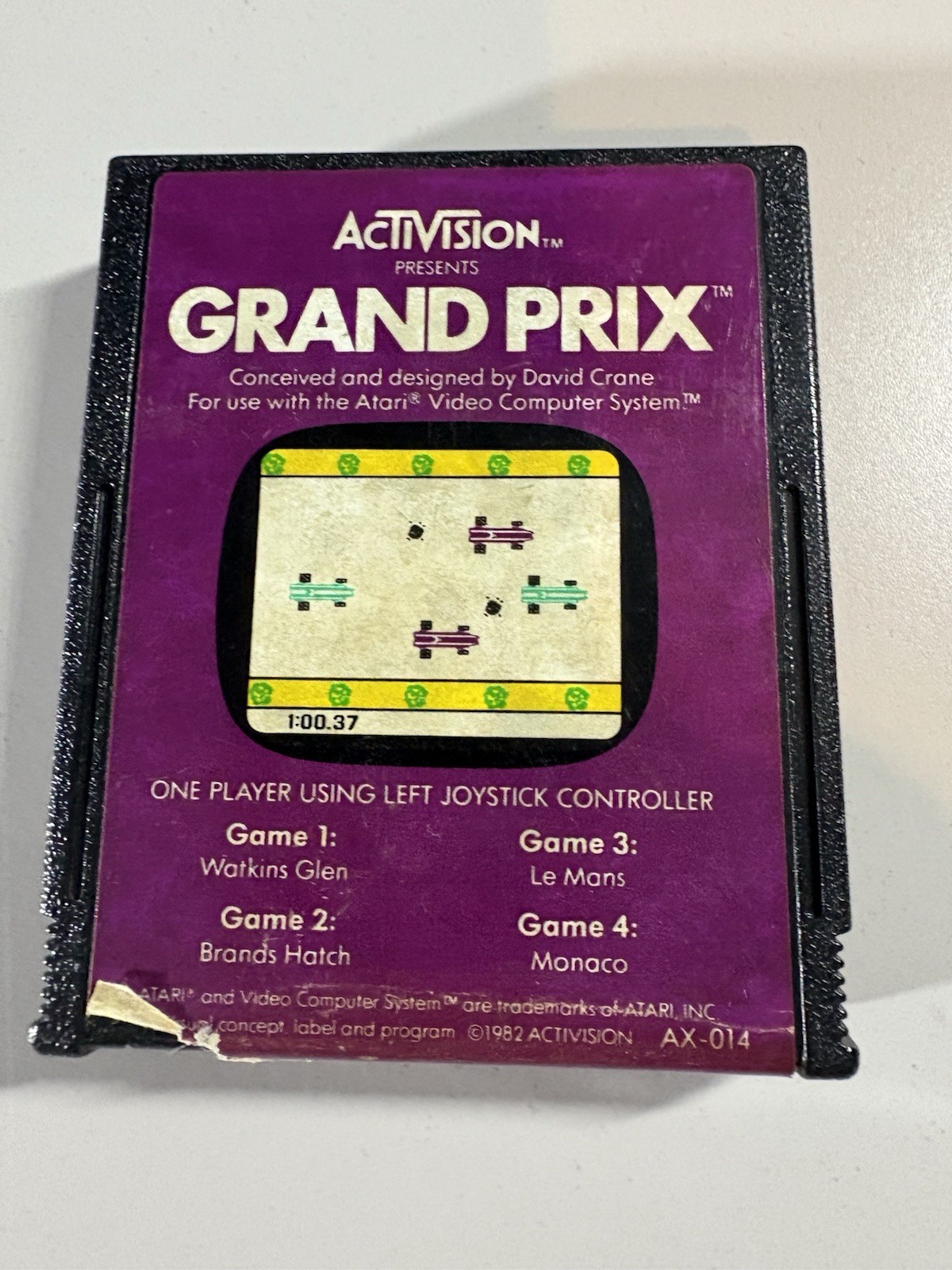 Activision Grand Prix Atari 2600 Game Cartridge, 4 Tracks, Vintage 1982