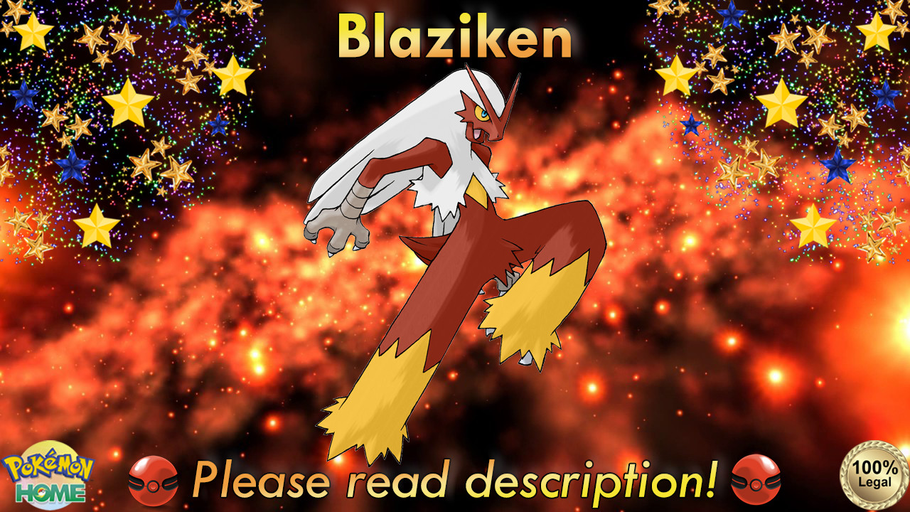✨Shiny Blaziken EVENT 6IV✨Pokémon X/Y OR/AS S/M US/UM Sw/Sh S/V HOME (💯Legal)