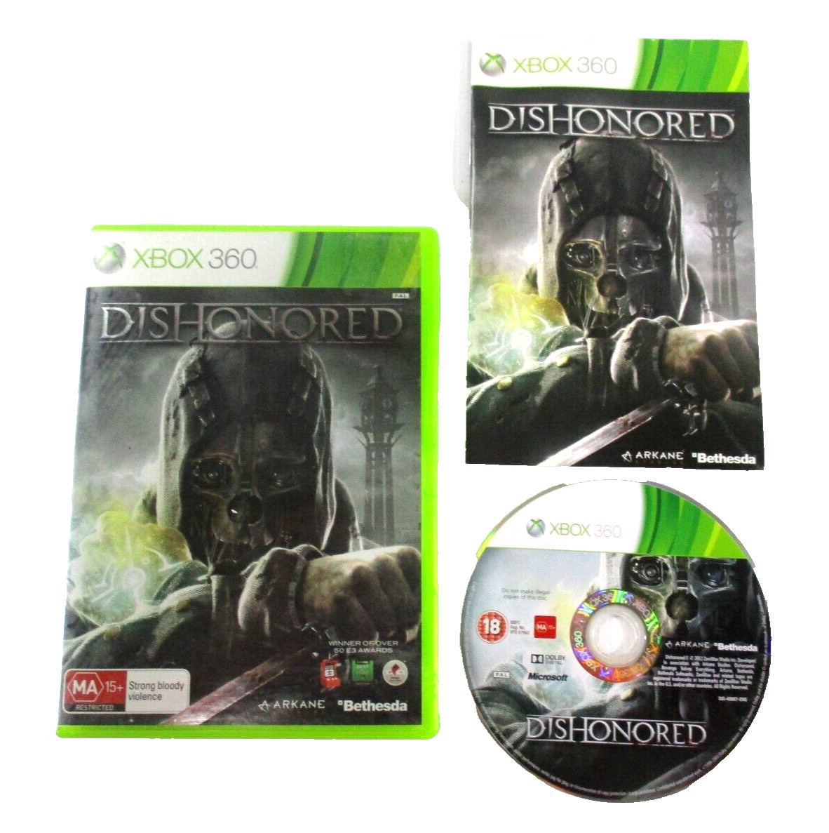 Dishonored XBOX 360 MA15+ PAL R4 2012 Epic Games + Manual Tested