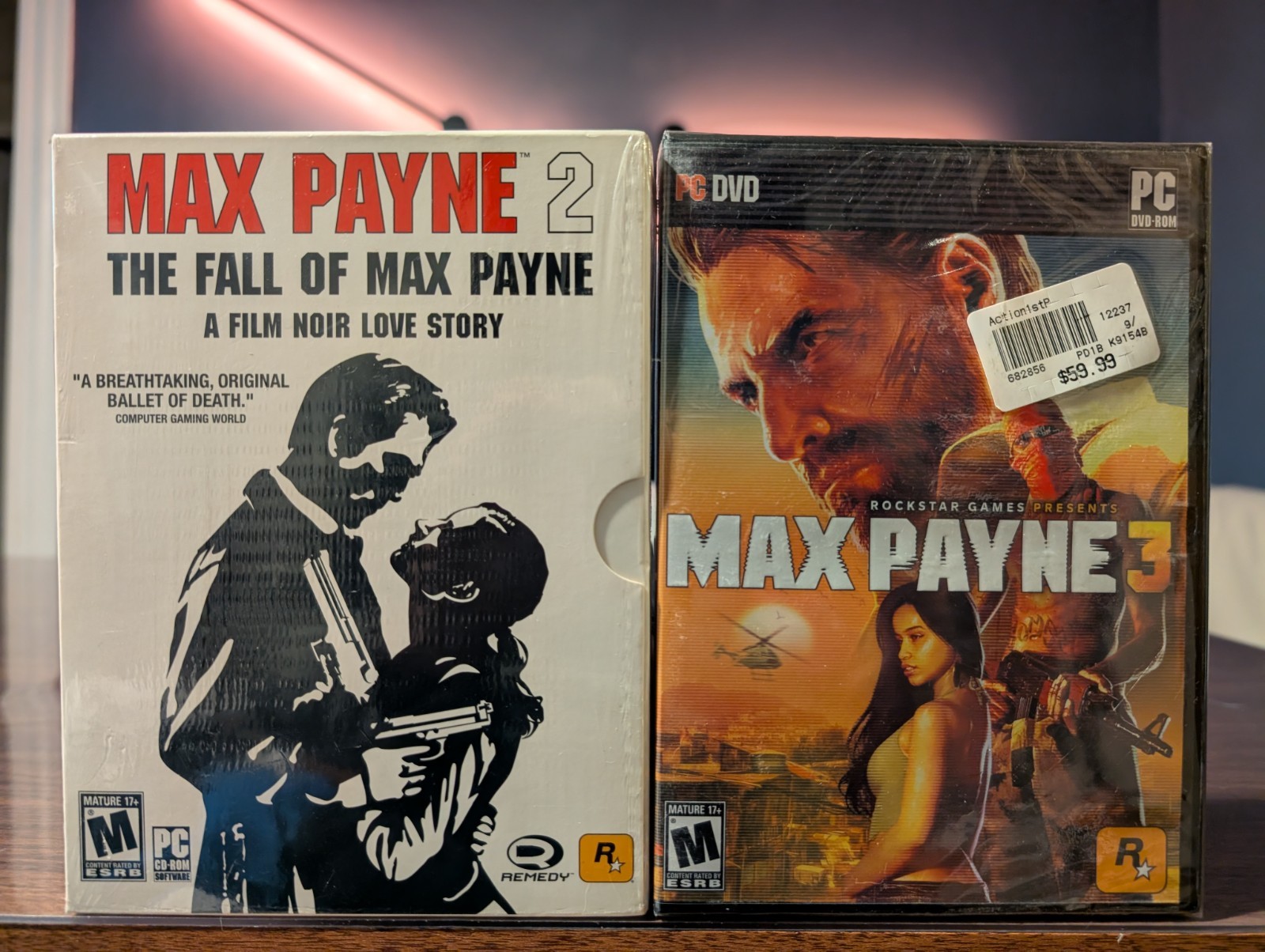 Max Payne 2 Slipcover Edition + Max Payne 3 PC SEALED New Rockstar Lot