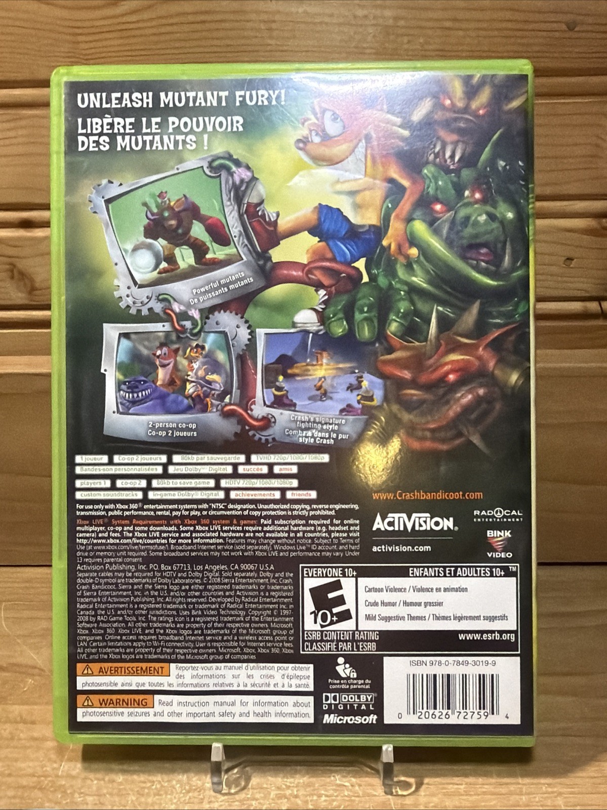 Crash: Mind Over Mutant (Microsoft Xbox 360, 2008) Complete CIB