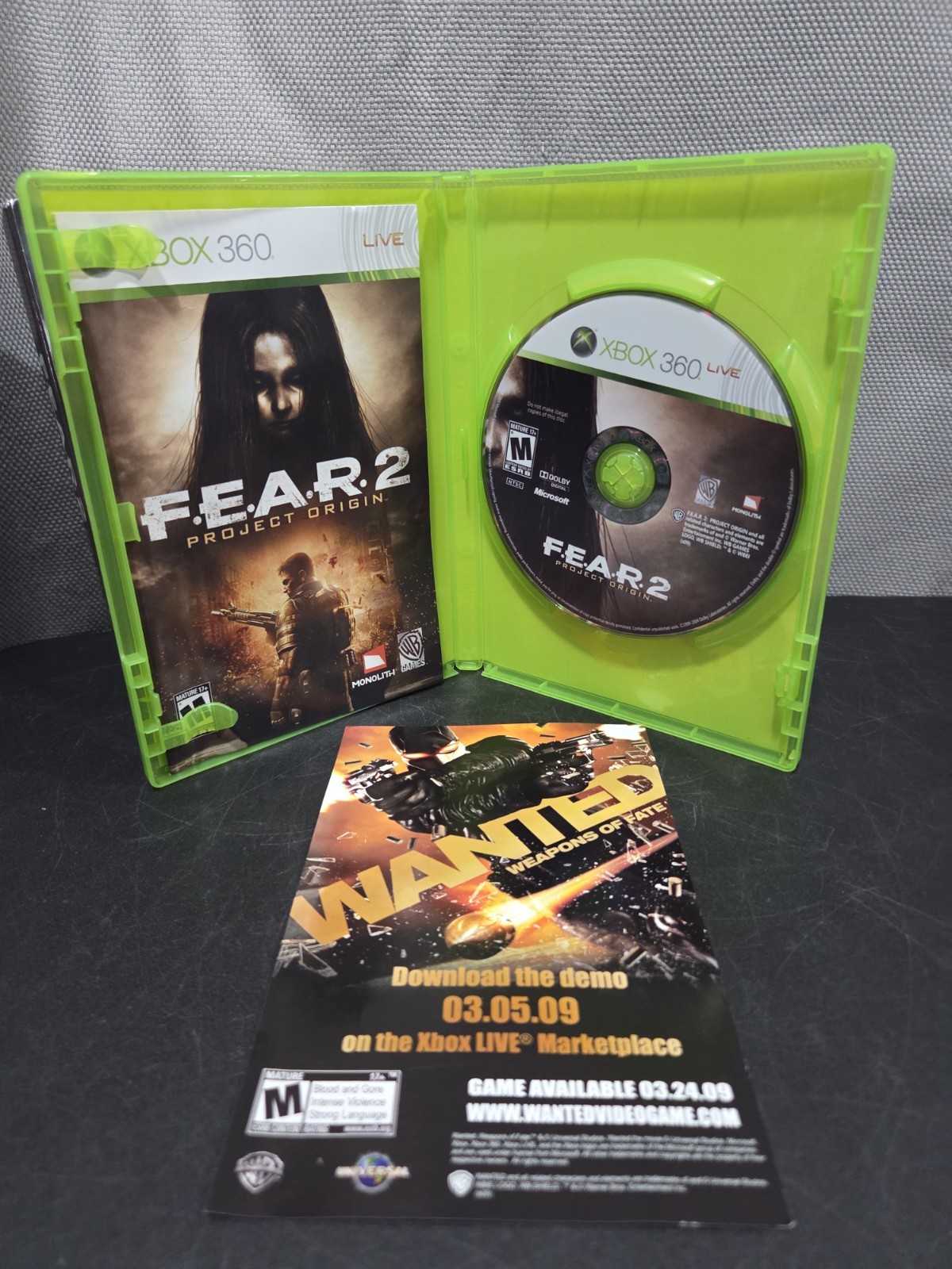 F.E.A.R. 2: Project Origin (Xbox 360) CIB Complete In Box Tested And Working