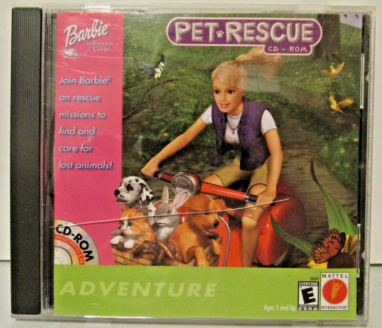 Barbie Pet Rescue Adventure Video Game for Windows CD-ROM Mattel 2000m