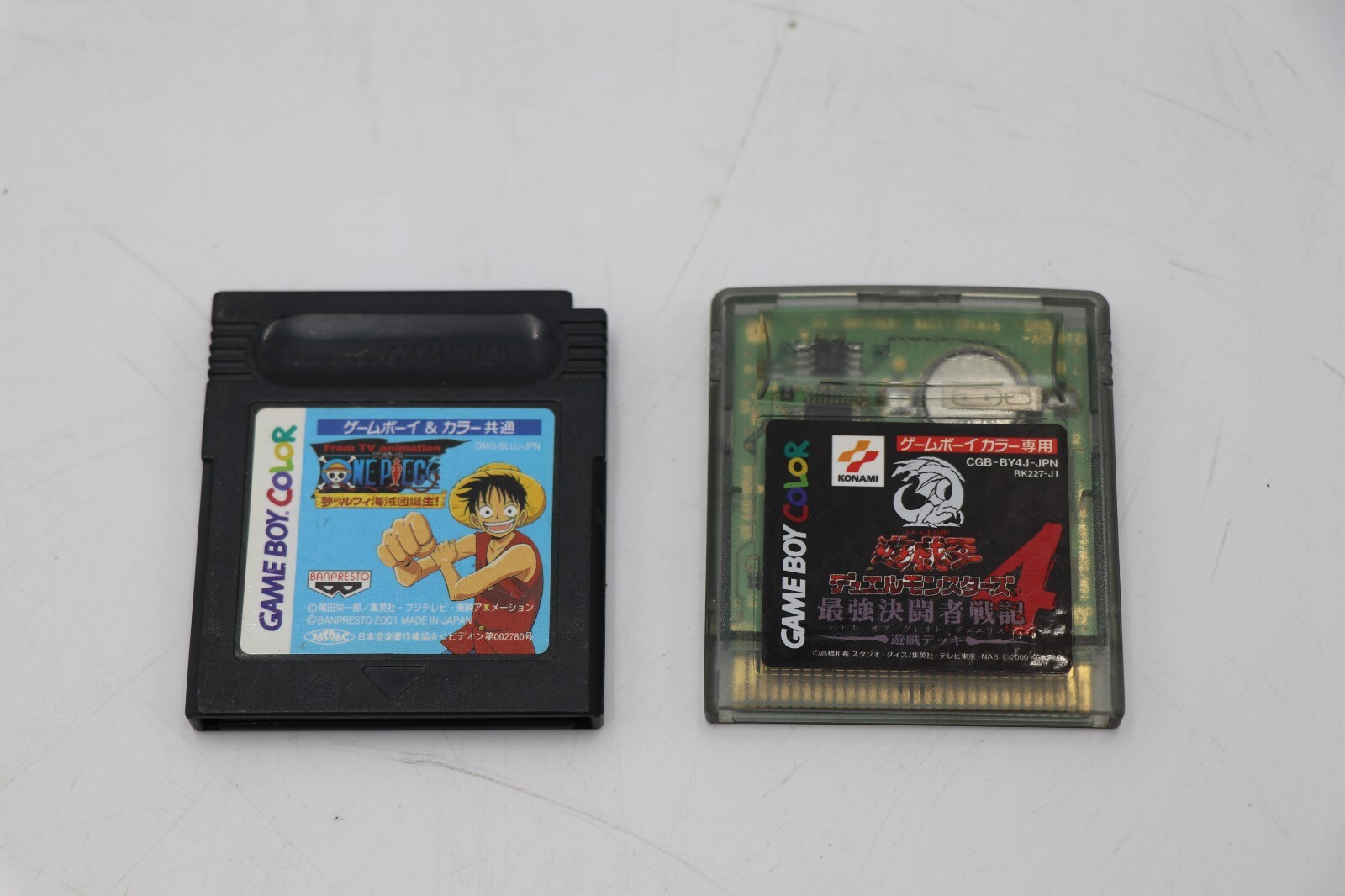 2x JP Gameboy Color Games ONE PIECE Yume No Luffy & Yu Gi Oh Duel Monsters 4