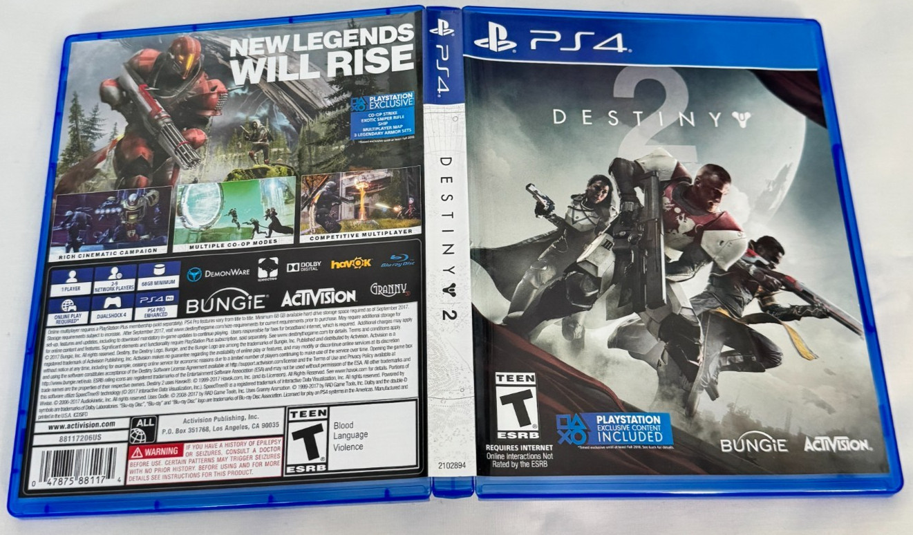 Destiny 1 & 2 Bundle PS4 Sony PlayStation 4 Excellent Condition Tested