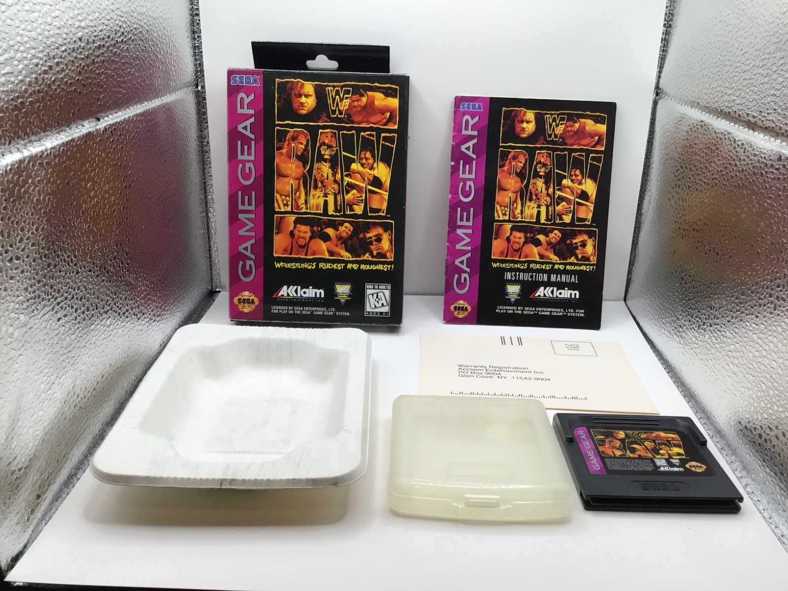 WWF Raw Sega Game Gear Complete w/Manual CIB Wrestlings Rudest and Roughest!
