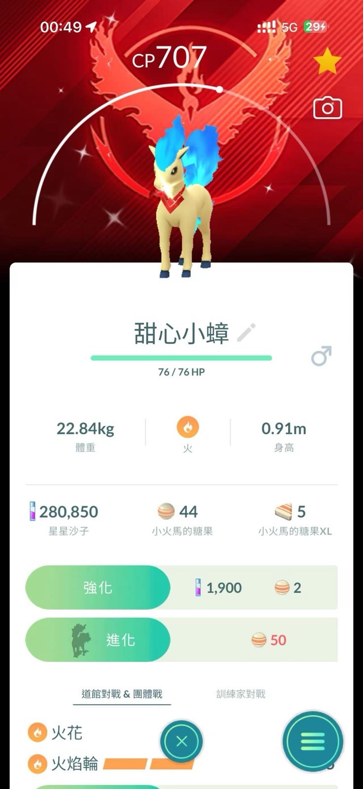 Shiny Costume Ponyta Valor team background | Pokémon GO | Mini PTC