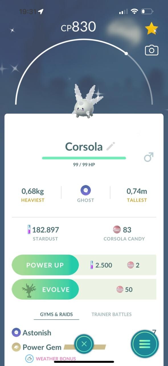 Pokémon Go | Shiny Corsola Galarian | Trade Registered 20K