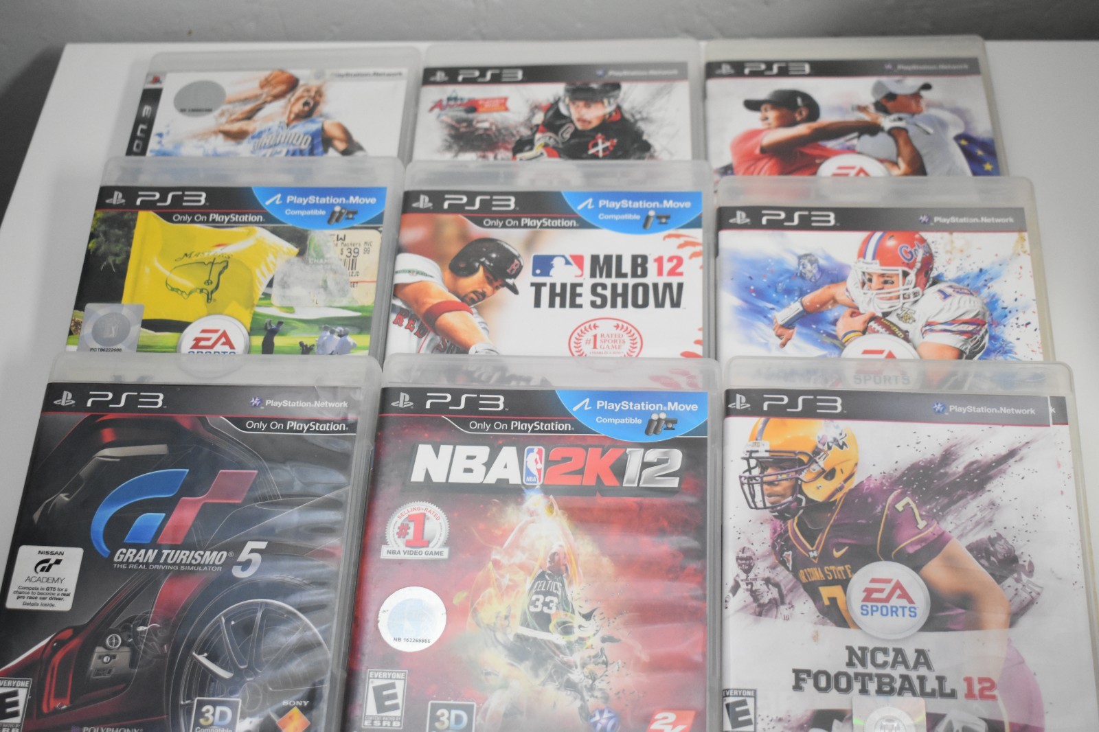 PS3 mixed 9 game lot EA Sports NCAA, NHL, PGA, NBA, Gran Turismo, MLB