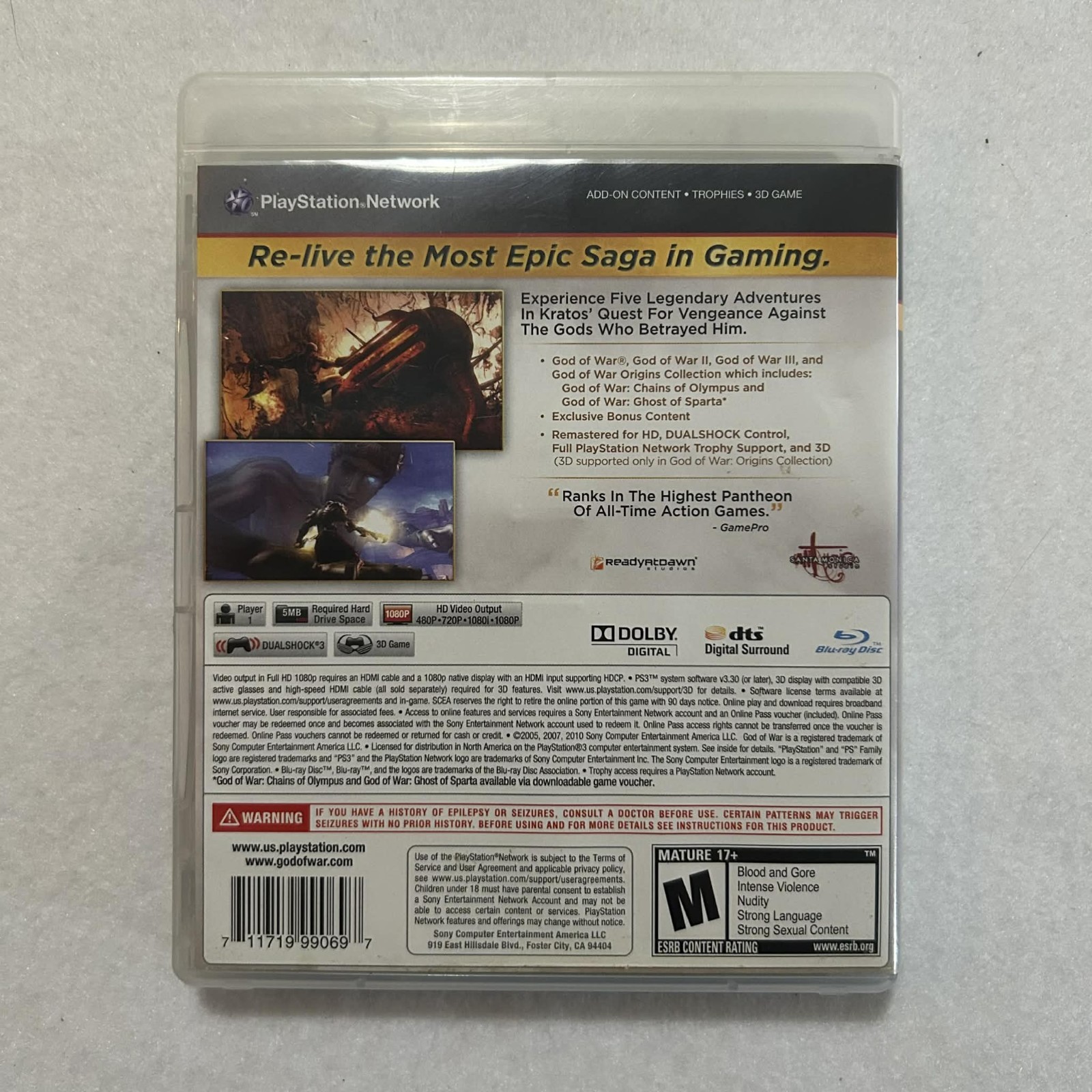 God of War Saga (Sony PlayStation 3, 2012) PS3 TESTED!